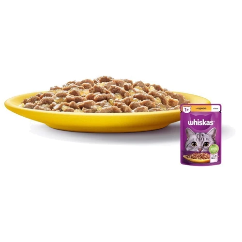 Упаковка влажного корма для котов Whiskas курица в желе 28х85 г (5900951302886) фото 7