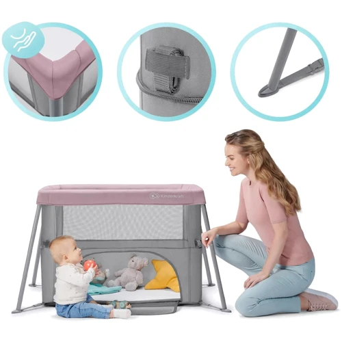 Кровать-манеж 2 в 1 Kinderkraft Movi Pink (KCMOVI00PNK0000) фото 8