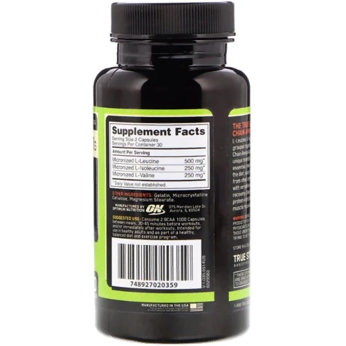 Амінокислота для спорту Optimum Nutrition BCAA 1000 60 Capsules: Смак Без смаку