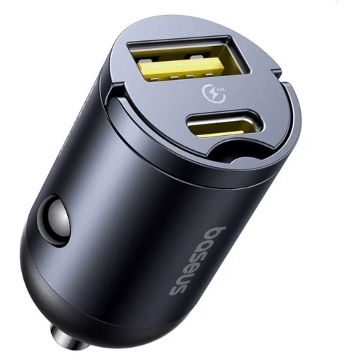 Зарядное устройство Baseus Car Charger USB+USB-C Tiny Star 30W Black (C00035001121-02)