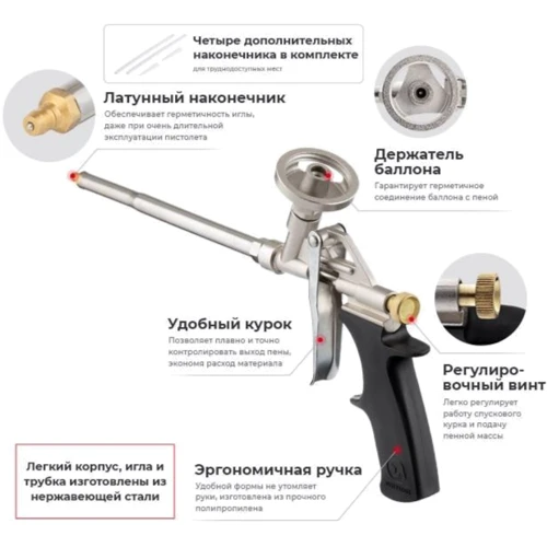 Пистолет для монтажной пены Intertool PT-0603 фото 6