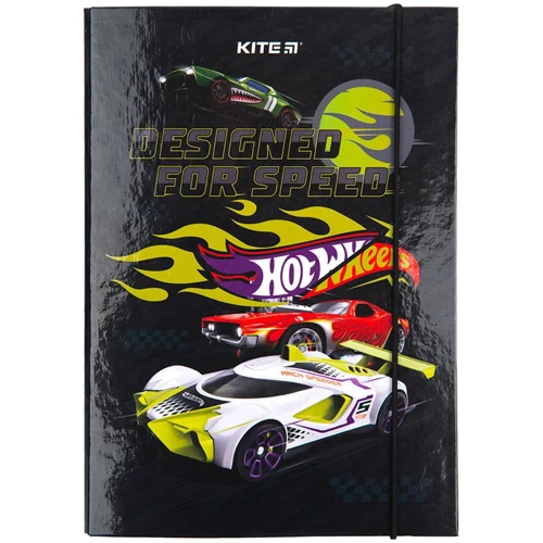 Папка для зошит Kite Hot Wheels В5 картонна на резинці (HW23-210): Спосіб закриття На резинку