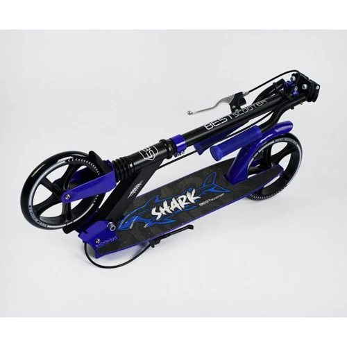 Детский двухколесный самокат с ручным тормозом Best Scooter Shark Синий (47125) фото 7
