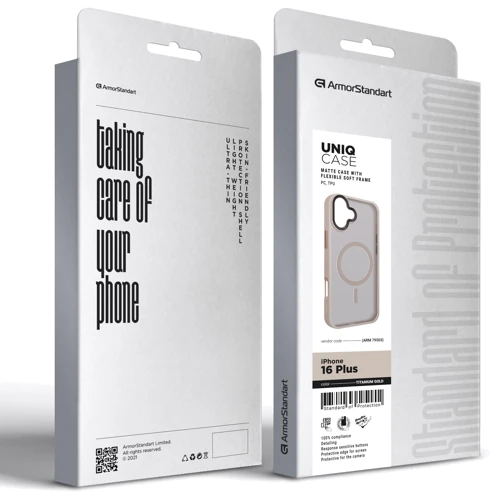 Чехол для iPhone ArmorStandart Uniq Case Magsafe Titanium Gold for iPhone 16 Plus (ARM79503): Цвет золотой