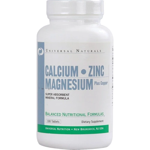 Universal Nutrition Calcium Zinc Magnesium 100 tabs