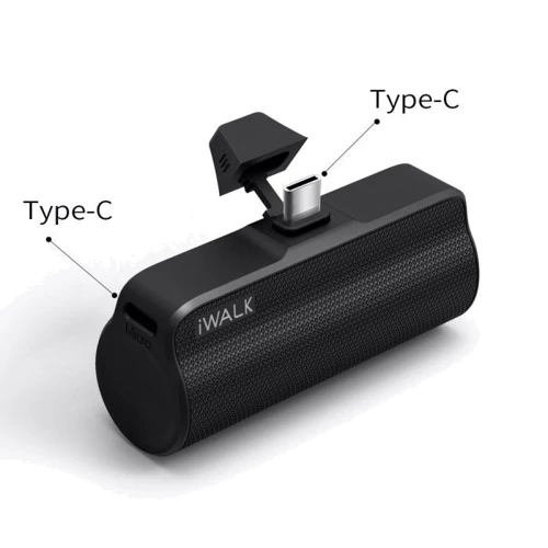 Внешний аккумулятор iWALK Power Bank Link Me Plus 3300mAh USB-C Black (JD3300C): Особенности Компактный размер, Встроенный кабель