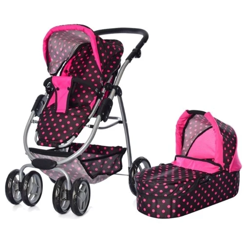 Коляска для кукол Melogo 9662 black pink