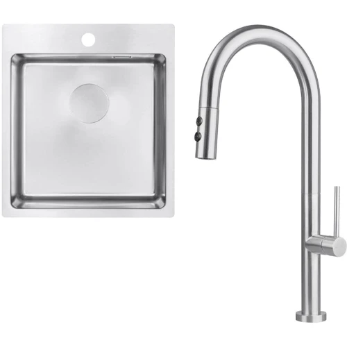 Набір для кухні Deante Olfato ZPO_010A + BQO_F72M (ZPOE010A): Форма прямокутна