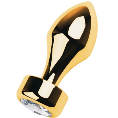 Анальная пробка с кристаллом Metal By Toyfa Gold anal plug