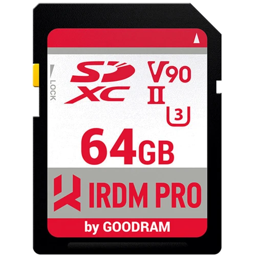 Карта памяти GOODRAM 64GB IRDM PRO SDXC V90 UHS-II U3 (IRP-S9B0-0640R11)
