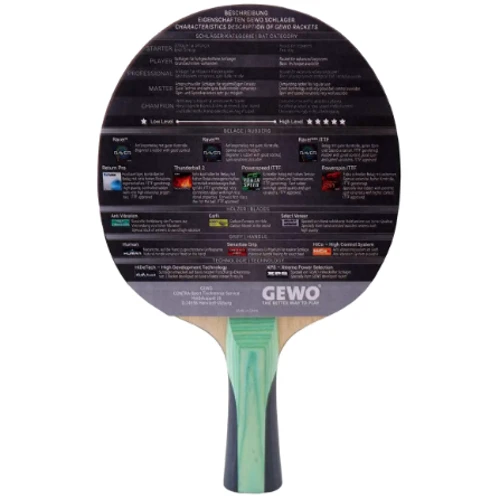 Ракетка для настільного тенісу Gewo CS Energy Carbon Pro FL (1057500001) (931039) фото 4