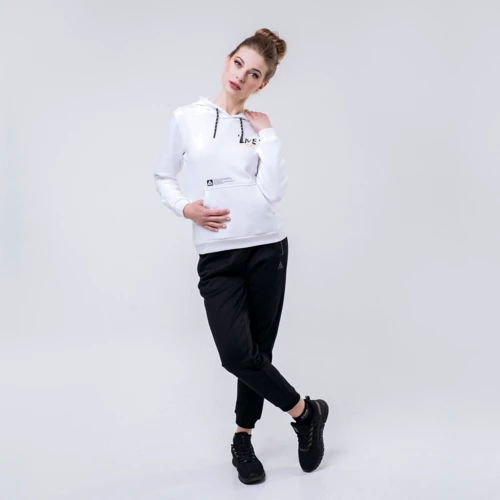 Спортивне худі Peak FW694232-WHI 48 біле з капюшоном: Склад поліестер, Спандекс, бавовна