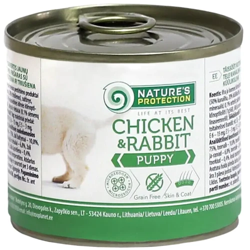 Влажный корм Nature's Protection Puppy Lamb для молодых собак с курицей и кроликом 200 г (KIK24521)