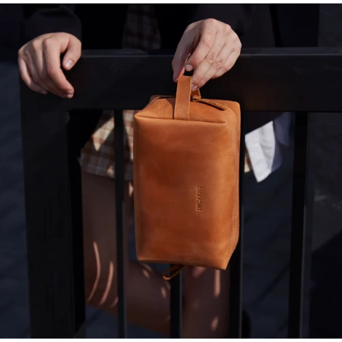 Косметичка INCARNE New Limit Никель Коньяк L 24x16x11 см фото 5