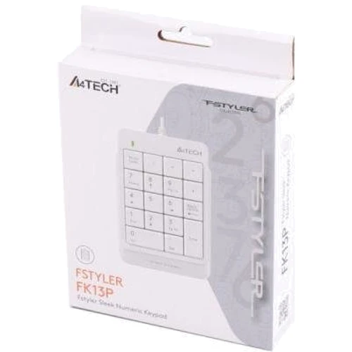 Клавіатура A4Tech K13P Fstyler Numeric Keypad White (FK13P (White)): Кількість клавіш 18