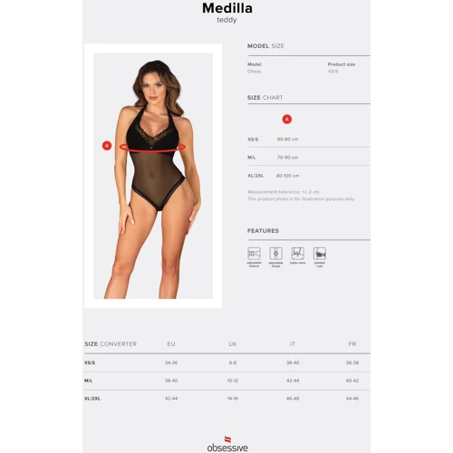 Боди Obsessive Medilla teddy XS/S