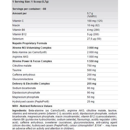 Fitness Authority Xtreme Napalm Pre-Contest, 224 g /39 servings/ Pear Kiwi: Тип Комплекс до тренировки