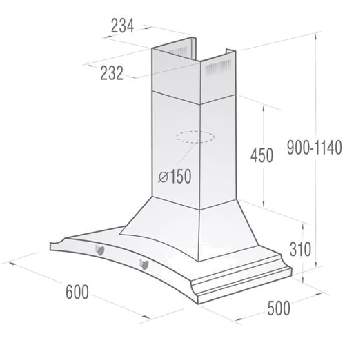Вытяжка Gorenje DK63MCLI: Тип монтажа Настенный