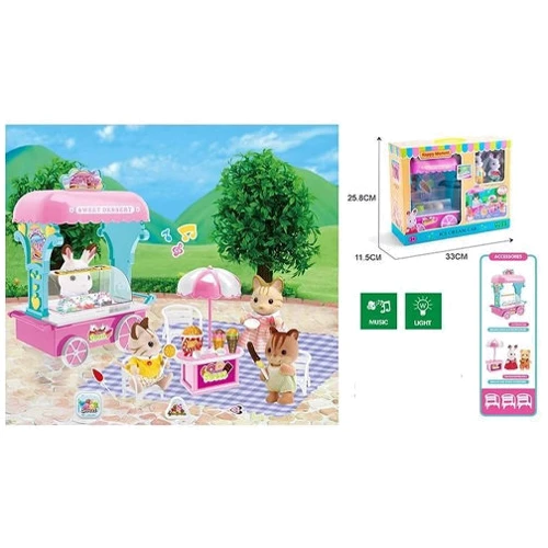 Игровой набор Мороженое-машина, свет, звук, 2 фигурки, столик (MBE18-6): Производитель Noname