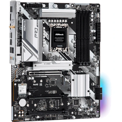 ASRock B760 PRO RS WIFI: Разъемы на задней панели USB 2.0, USB 3.2 Gen 1, DisplayPort, Ethernet RJ-45, HDMI