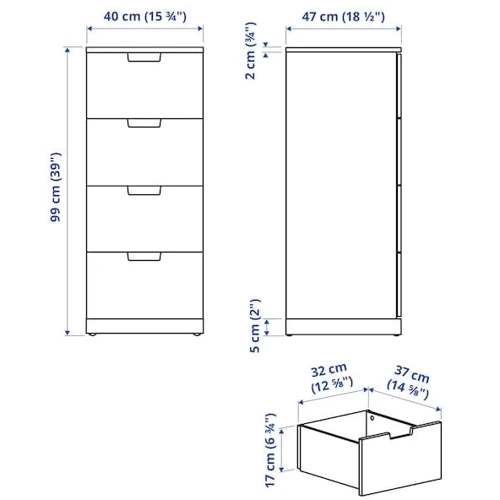 Комод ІКЕА Nordli 40х99 см (792.398.43) фото 4