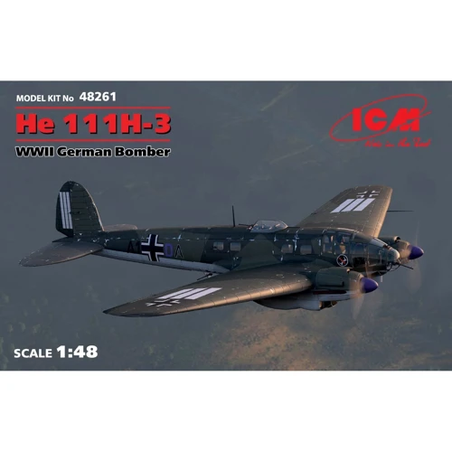 Німецький бомбардувальник He 111H-3, WWII German bomber (ICM48261)