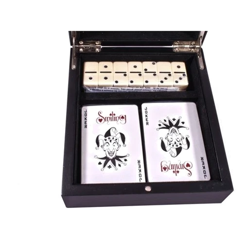 Карты Duke игральные+ кости домино в деревянной коробке (DB22): Производитель Duke