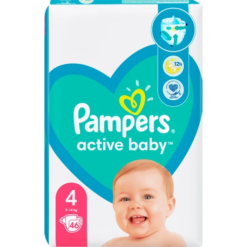 Подгузники Pampers Active Baby Maxi Размер 4 (9-14 кг) 46 шт (8001090949097): Количество в упаковке, шт 46