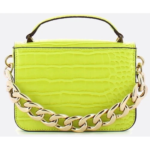 Жіноча сумка-сетчел GUESS RETOUR MINI TOP HANDLE FLAP лаймова (HWCG8664780-LIM): Фактура Тиснение, Матовая