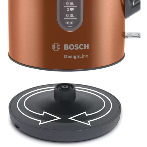 Електрочайник Bosch TWK4P439: Покриття нагрівального елементу (матеріал) нержавіюча сталь