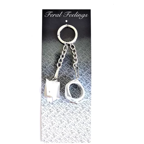 Брелок Наручники с пряжкой Белый