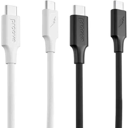 Кабель Proove Cable USB-C to USB-C Striped Silicone 60W 1m Black: Длина 1 м