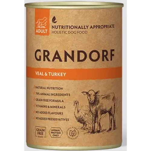 Влажный корм для взрослых собак Grandorf Veal & Turkey Adult телятина с индейкой 400 г (5407007852178)
