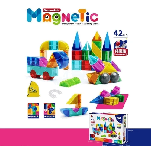 Магнитный конструктор Magnetic 42 элемента, геометрические фигуры (3302)