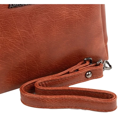 Женская сумка через плечо Amelie Galanti коричневая (A991339-red-br): Застежка Молния