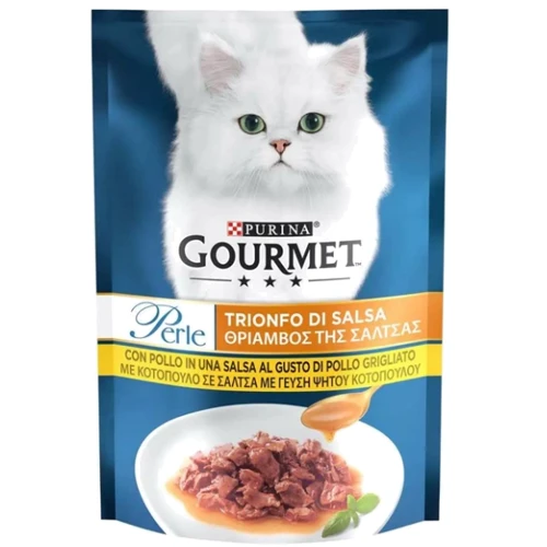 Влажный корм GOURMET Perle для взрослых кошек мини филе в соусе с курицей 26x85 г (8445291188266): Тип Влажный корм