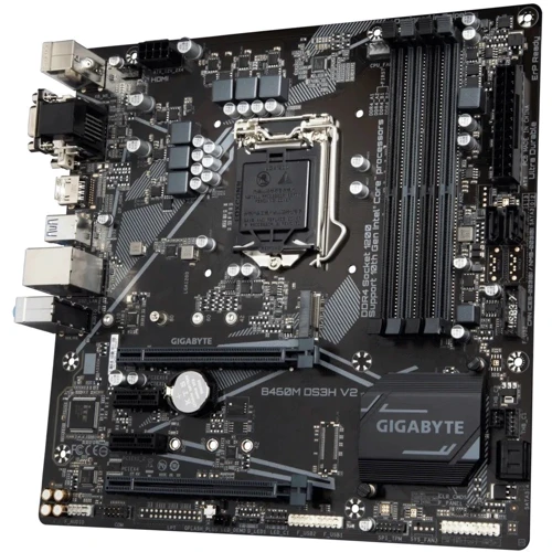 GIGABYTE B460M DS3H V2 microATX 4xDDR4 2933 1xM2, HDMI, D-SUB, DVI-D: Оперативна пам'ять 4xDDR4 2933 МГц, до 128 ГБ