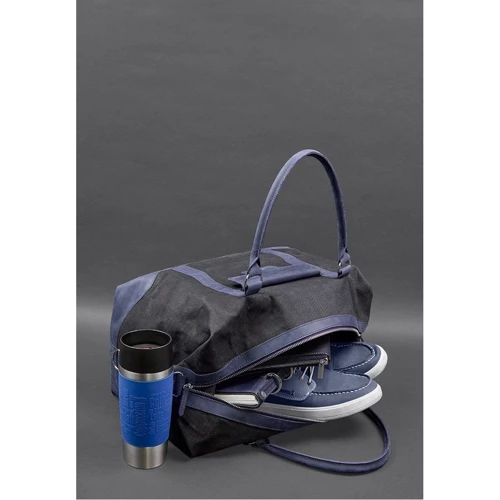 Дорожная сумка BlankNote темно-синяя (BN-BAG-53-nn): Фактура Тканая, Гладкая
