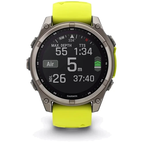 Смарт-часы Garmin Fenix 8 Solar 47mm Sapphire Titanium with Amp Yellow/Graphite Silicone Band (010-02906-21): Стандарт защиты 10 ATM