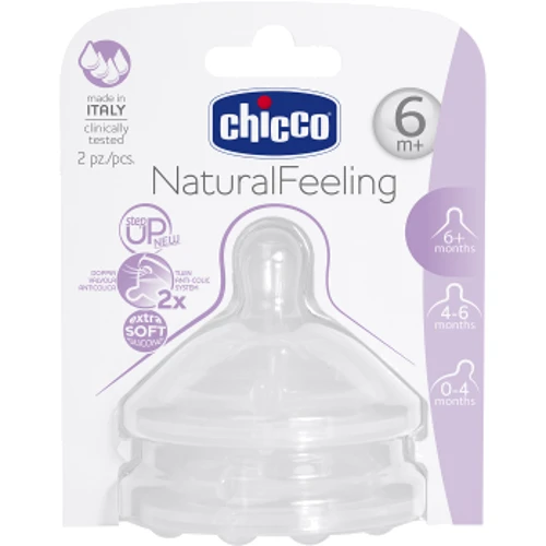 Соска силикон Chicco Natural Feeling, для каши, 6м+ (2 шт) (81057.20)