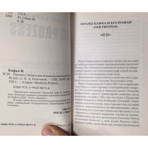 Franz Kafka: Der prozess: Количество страниц 320