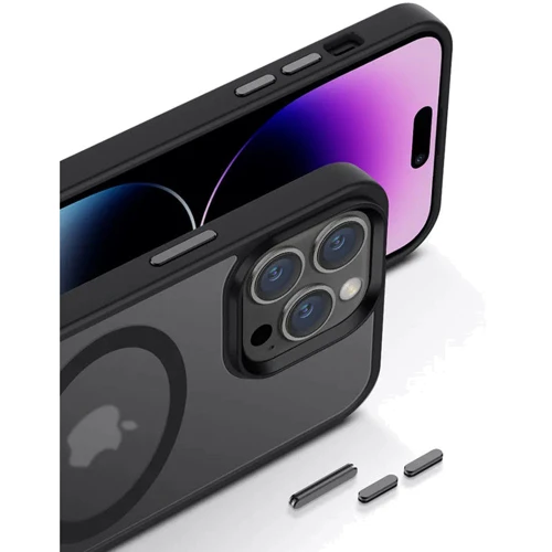 Чехол для iPhone Mobile Case TPU+PC Metal Buttons with MagSafe Colorful Black for iPhone 14 Pro: Тип аксессуара чехол
