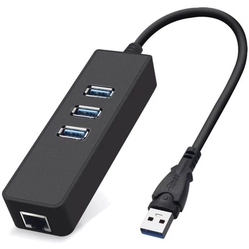 Адаптер Dynamode USB to 3xUSB 3.0 + RJ45 Black