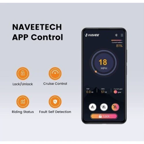 Электросамокат Navee N40 (350 Вт; 10 А/ч; 36 В): Особенности Бортовой компьютер, Складной