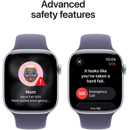 Apple Watch Series 11 GPS + Cellular 46mm Silver Aluminium Case with Purple Fog Sport Band - S/M (MFCP4)