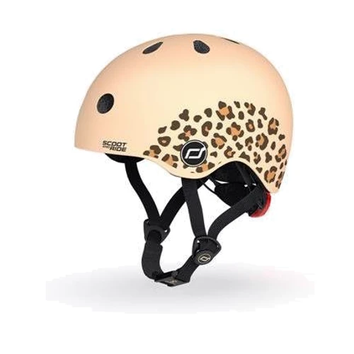 Детский защитный шлем Scoot&Ride леопард с фонариком (SR-181206-LEOPARD) фото 8