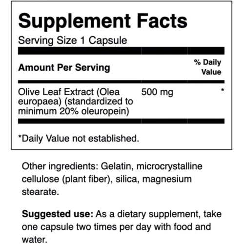 Swanson Olive Leaf Extract 500 mg Экстракт оливковых листьев 60 капсул: Форма выпуска Капсулы