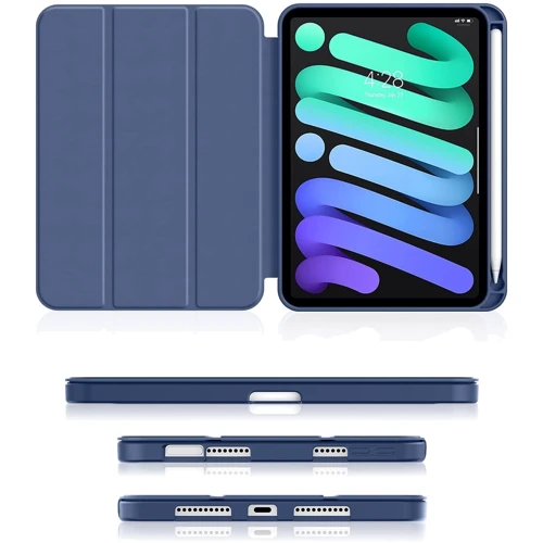 Аксесуар для iPad BeCover Case Book Direct Charge Pen Deep Blue (706784) for iPad mini 6 2021: Колір синий