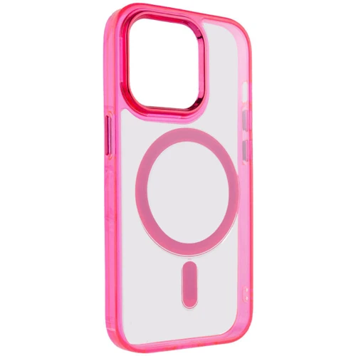 Чехол для iPhone Epik TPU Iris with MagSafe Crimson for iPhone 14: Цвет розовый