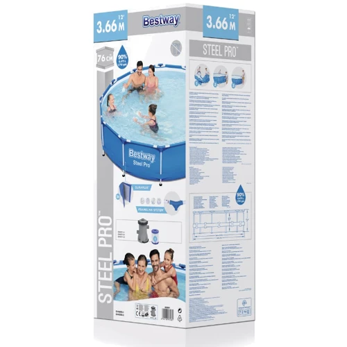 Бассейн Bestway каркасный 366-76 см (56681) (фильтр-насос, в коробке) фото 3